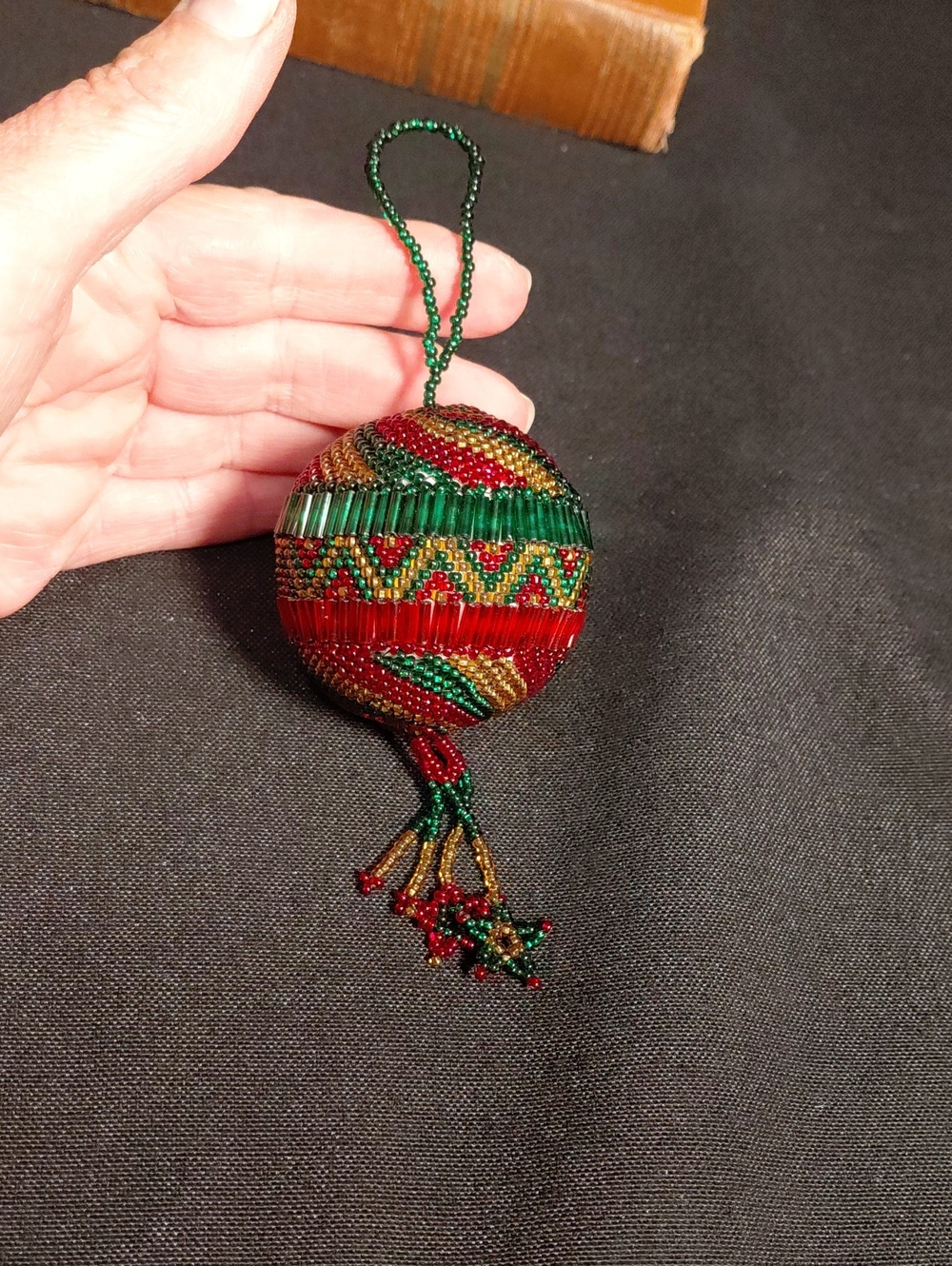 Handmade Beaded CHRISTMAS ORNAMENT